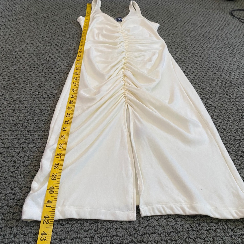CHRISTIAN SIRIANO x BLEUSALT The Paradise Dress 2 Cream Ruched Bodycon Modal USA - Picture 12 of 13